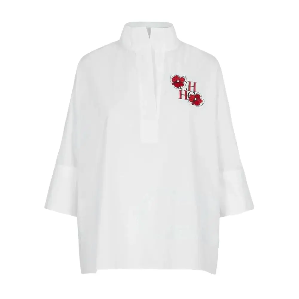 Summer Women Shirt New Elegant Temperament Short Sleeved White Shirt Blouse 100% Cotton Shirts Women's Casual Solid Color Tops