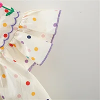Summer New Baby Girl Dress Colorful Polka Dot Embroidered Flowers Cotton Children Clothes 0 to 3 Years Old 4