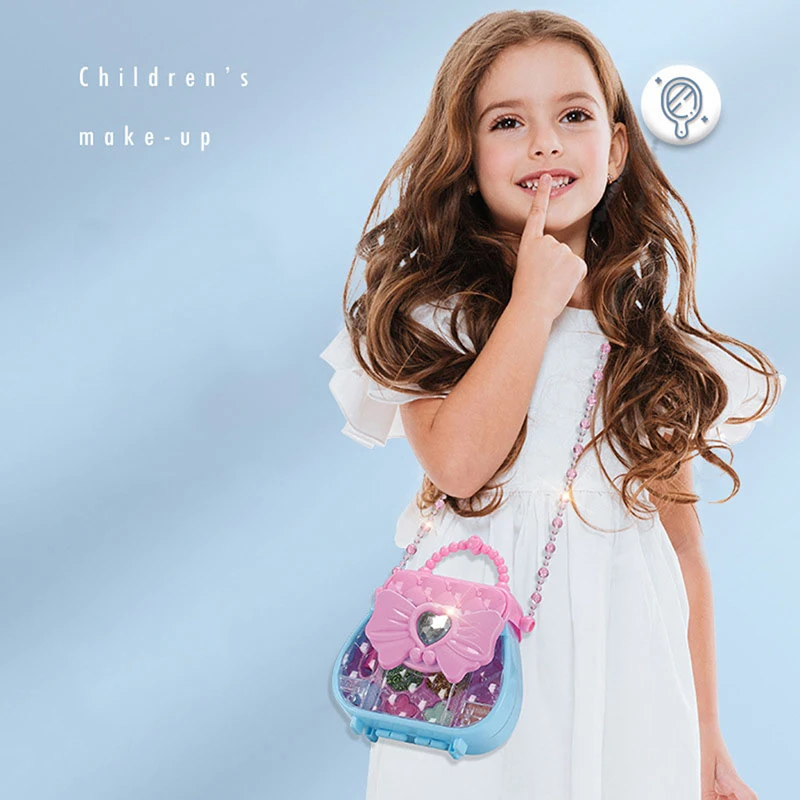 Children DIY Makeup Toy Set Portable Box Play House Lipstick Eye Shadow Blush