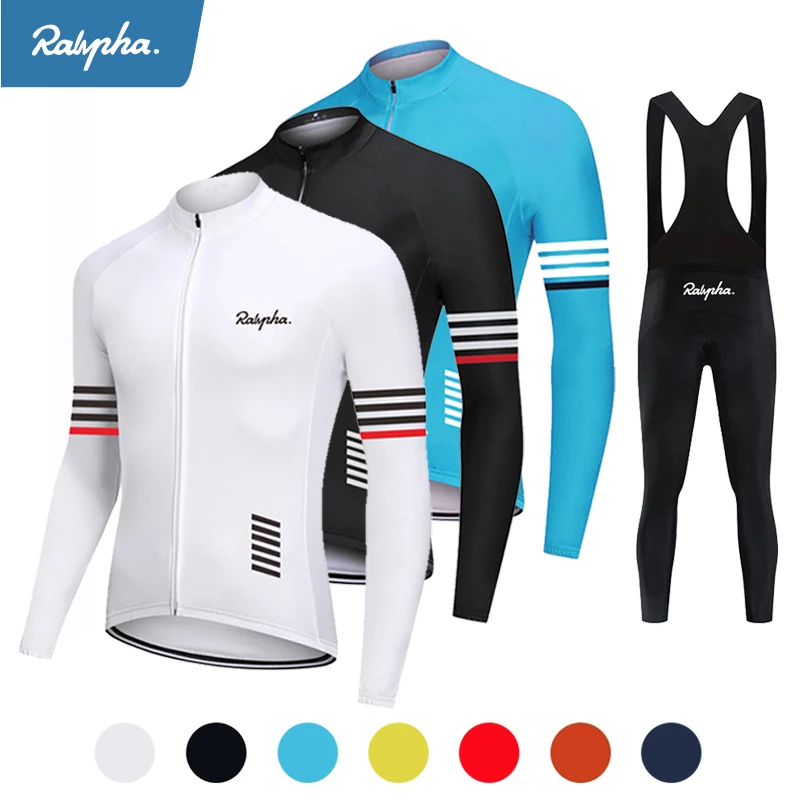 New Cycling Jersey Set Raphaful Men Long Sleeves Bike Jersey Suit 19d