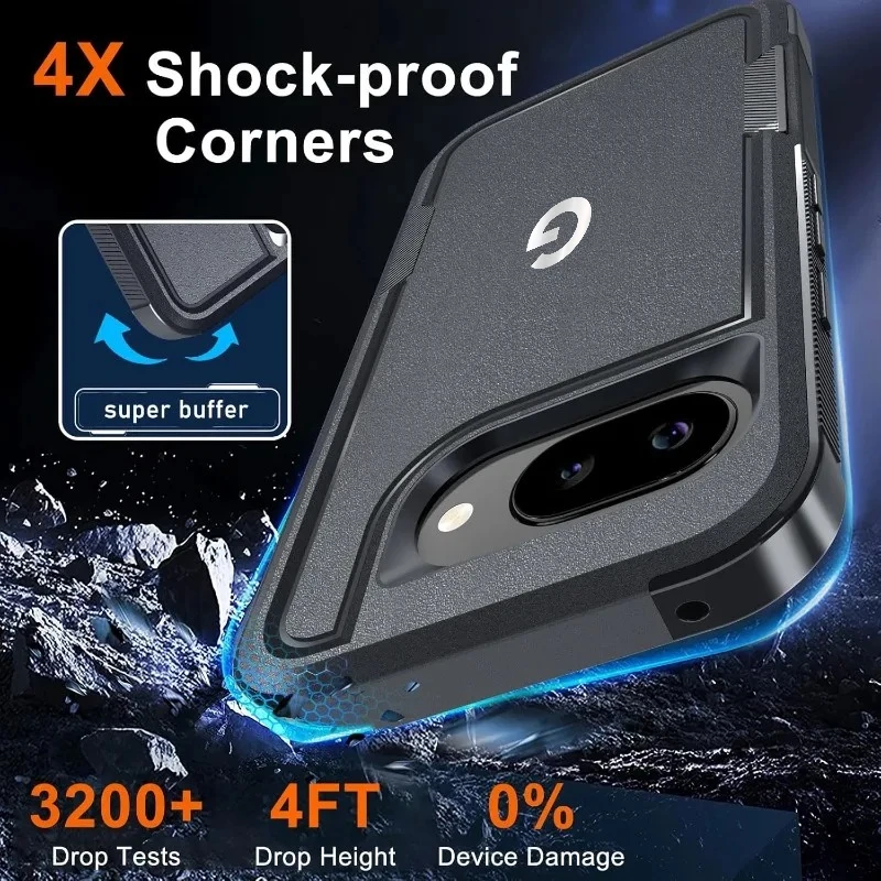 Rugged Heavy Shockproof Armor Case with Lens and Screen Protector Film
