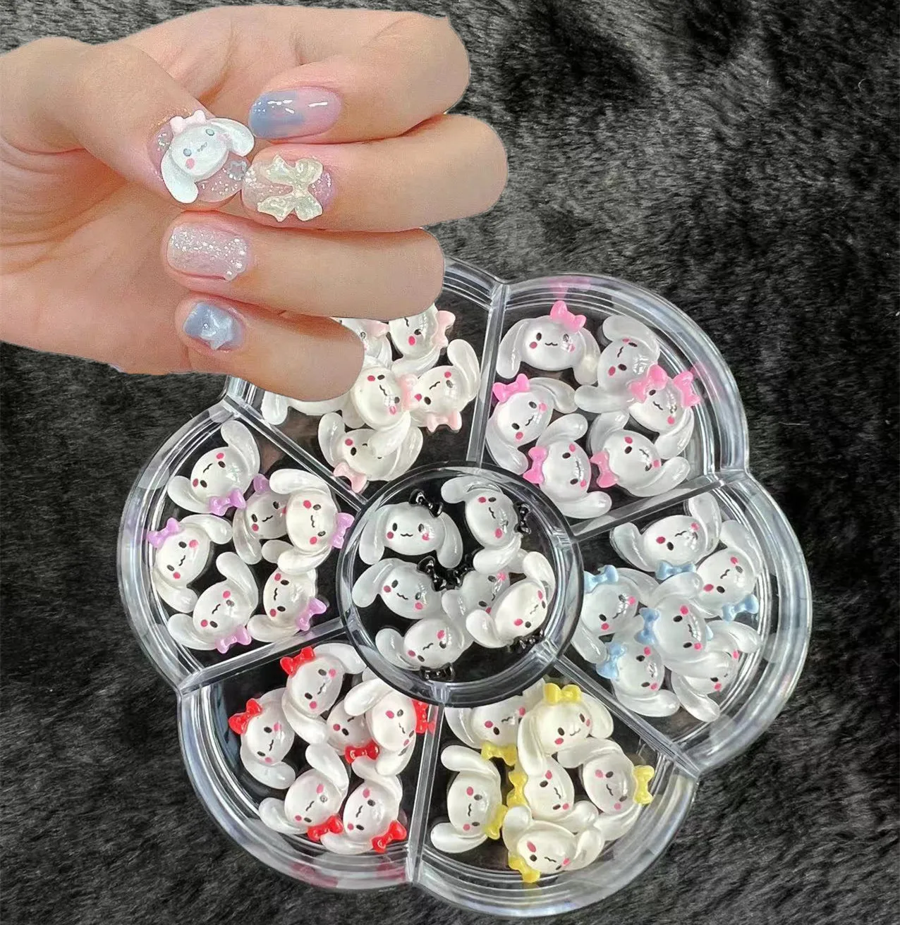 30pcs Cartoon Cinnamon Dog Nail Charms Kawaii Sanrioed Nail Jewelry for Press on Nail Tips Decoration 1pcs uv resin jewelry liquid silicone mold music notes shape silicone mold resin charms mold for diy decorate making jewelry