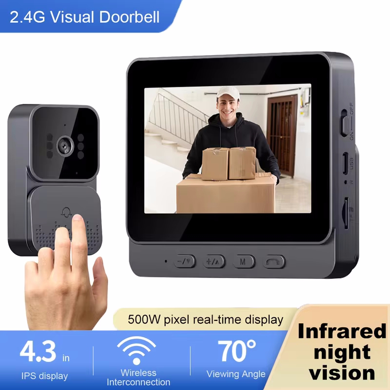 Doorbell Video Camera 2.4G Wifi IR Wireless Door Bell Motion Detection Alarm Home Security Smart Home Door Bell Two-Way Intercom