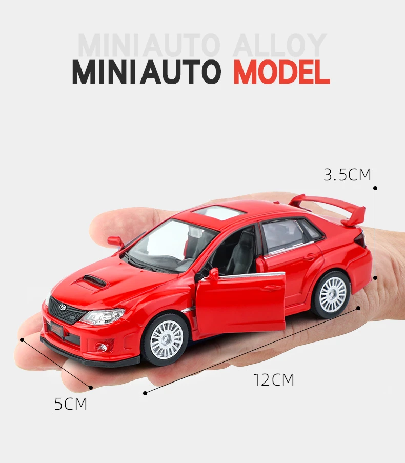 subaru wrx sti estilo do carro licenciado diecast modelo de carro brinquedo liga metal alta simulação para coleção presentes
