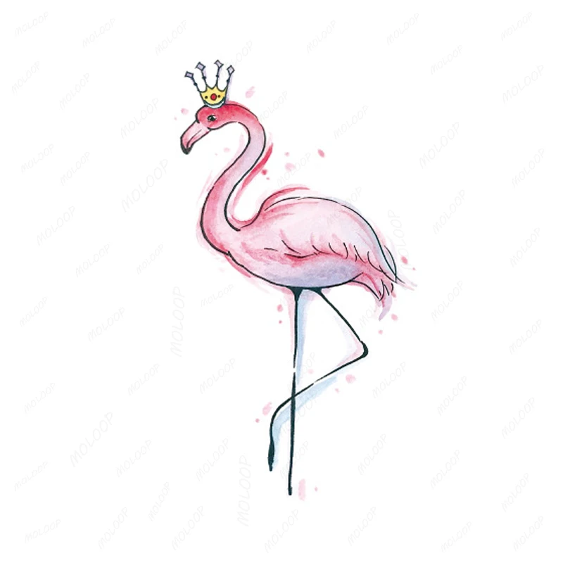 

Sticker Fake Tattoos Crown Bird Flamingo Cartoon Animal Makeup Temporary Waterproof Face Party Art for Men Women Kids