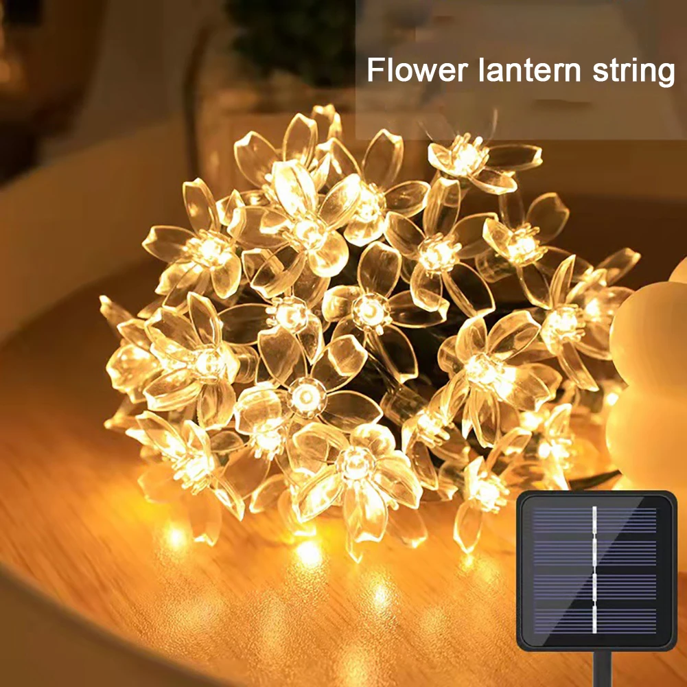 

1 Set Solar Outdoor Flower String Lights 9.8FT/21FT 20LEDs/30LEDs For Garden Fence Patio Yard Christmas Tree Lawn Patio Decor