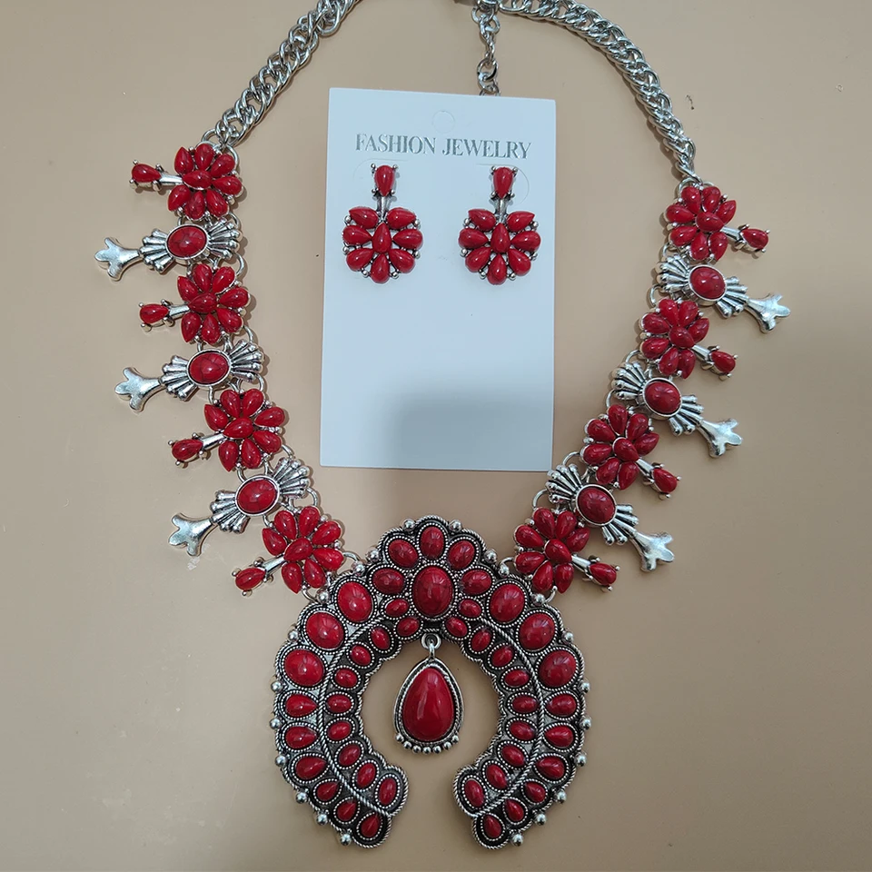 Navajo Indian Jewelry Set Costume Statement Red Turquoise