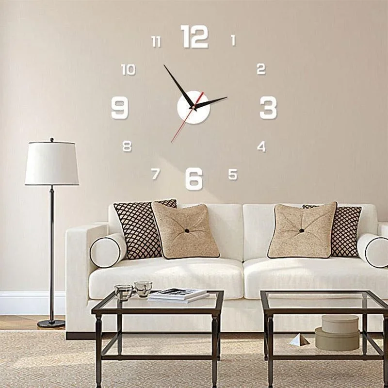 3D Wall Clock Luminous Frameless Wall Clocks DIY Digital Clock Stickers Silent for Office Decor study wall clock 3d wall clock