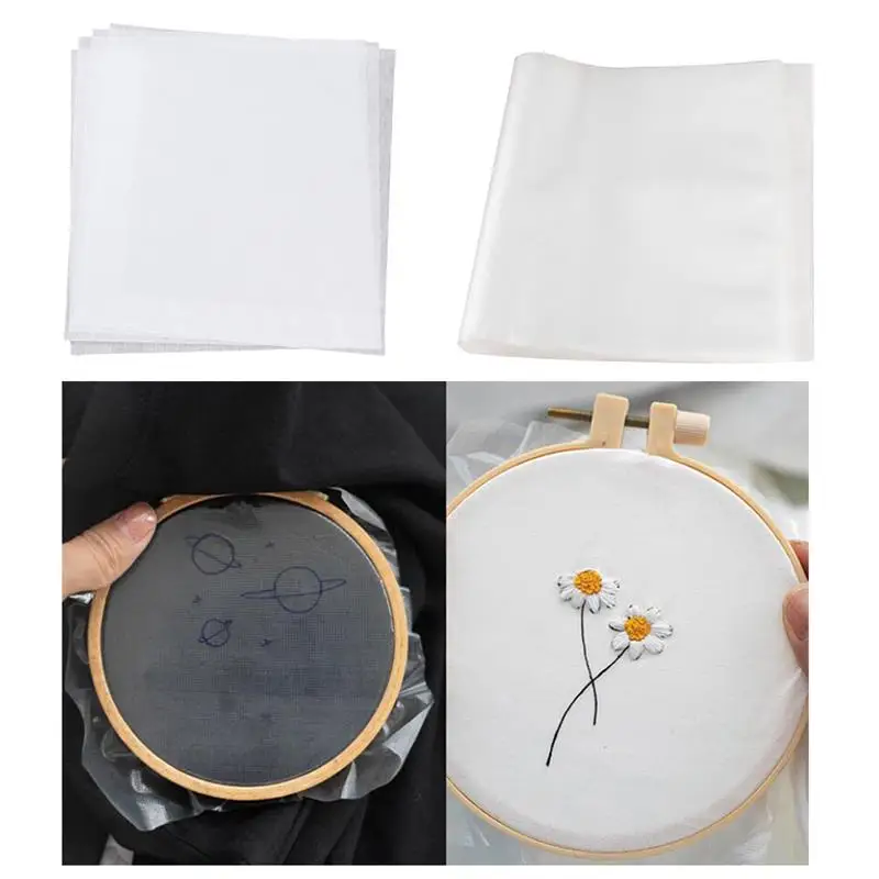 Water Soluble Embroidery Stabiliser Wash Away Cold Water Soluble Film Solute Embroidery Backing DIY Craft Making 4pcs/Set