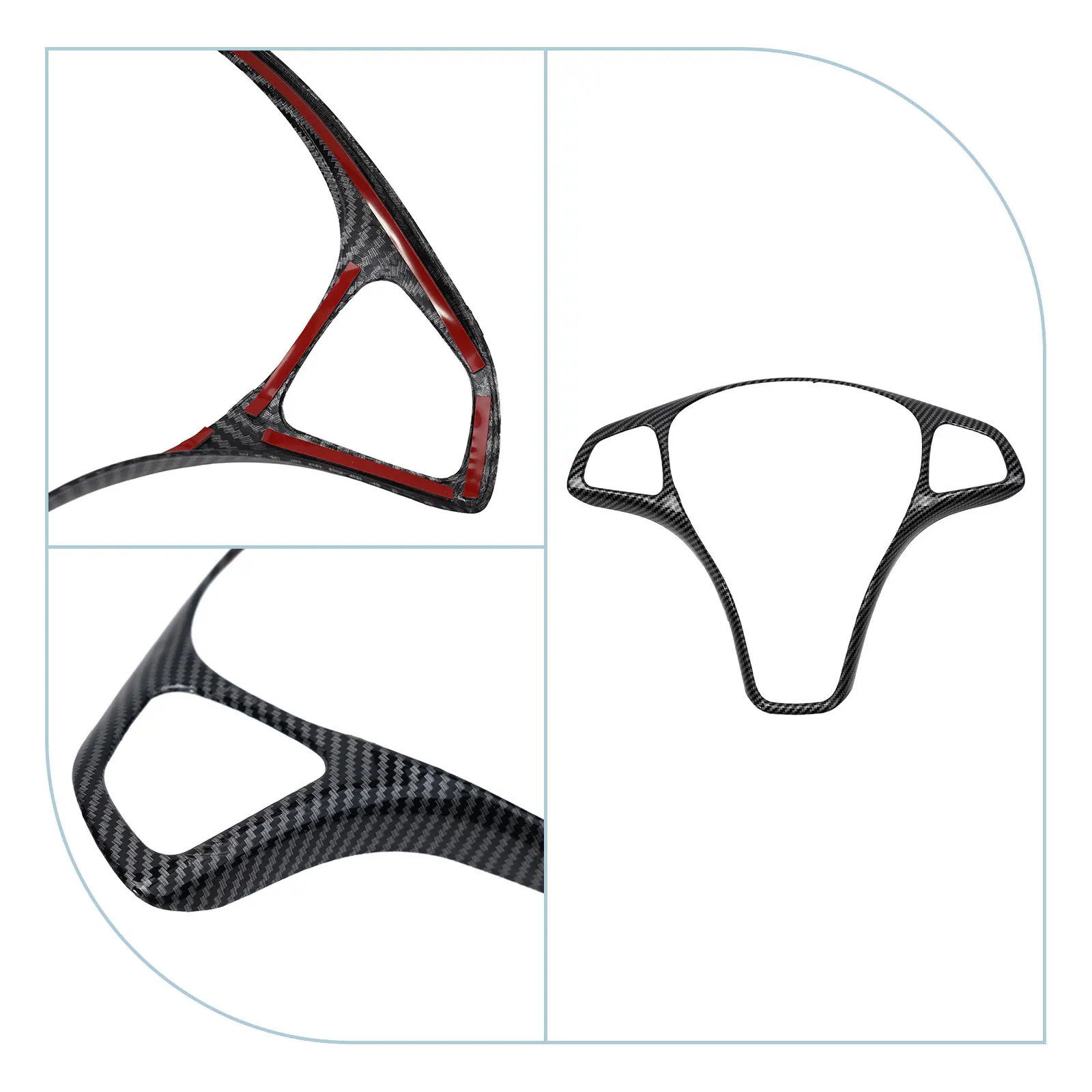 

Car Steering Wheel Panel Cover Trim Sticker For Mercedes For Benz W213 W205 C E GLC Class 2014- 2017 Carbon Fiber Texture
