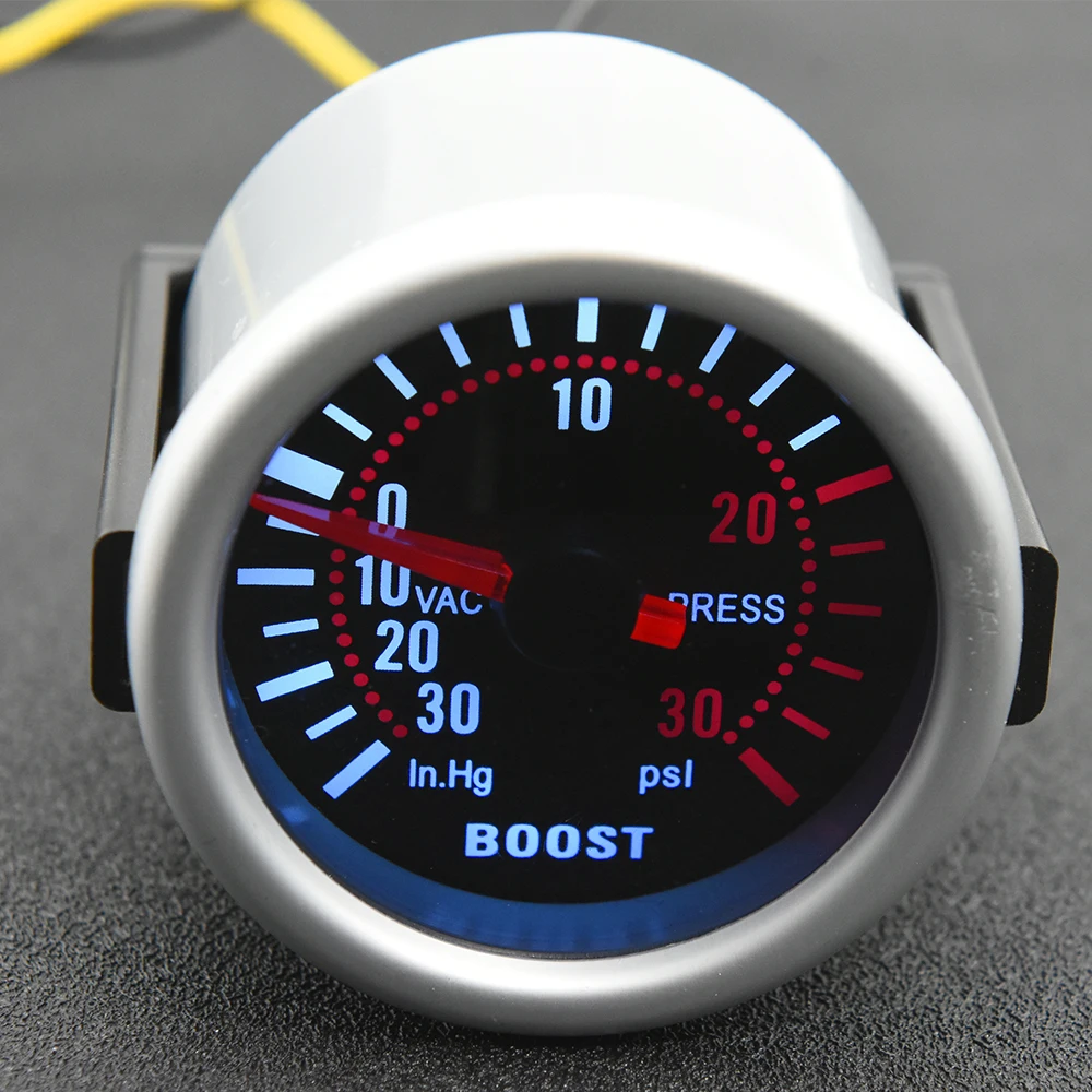 252mmUniversal12VLEDSmokeLenPSIBARTurboBoostGaugeMeter