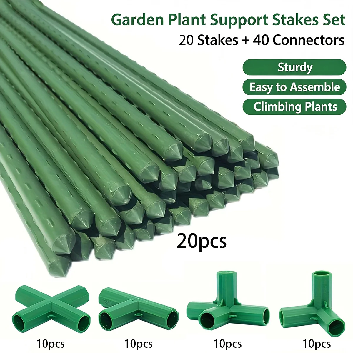 Set di Pali di Supporto per Piante da Giardino