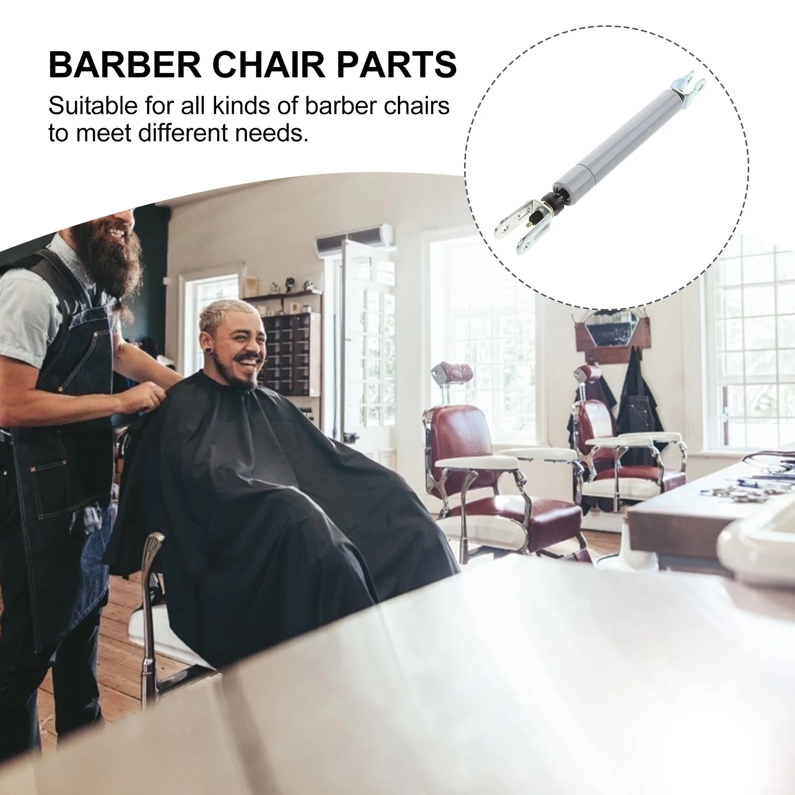 Barber Chair Hairdressing Accessories Pump Door Closers Rod Cable Pneumatic Storm Light Grey Srreen 4