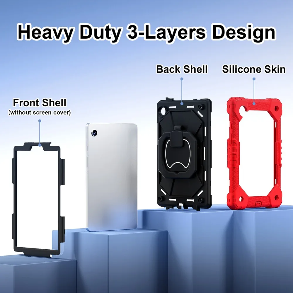 Kids Tablet Cover with Silicone + PC Protection and Strap - 8.7 Inch