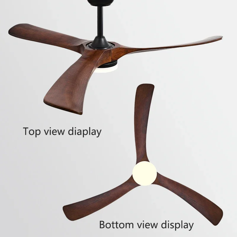 70 Inch Luxury Natural Wooden Ceiling Fan Home Decorative Pendant Fan with Lamp Reversible Motor Suitable for Summer and Winter