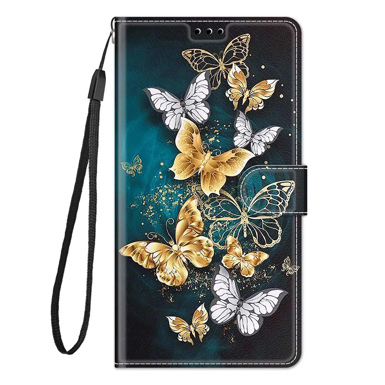 Elegant Butterfly Flip Leather Wallet Phone Case Book Cover