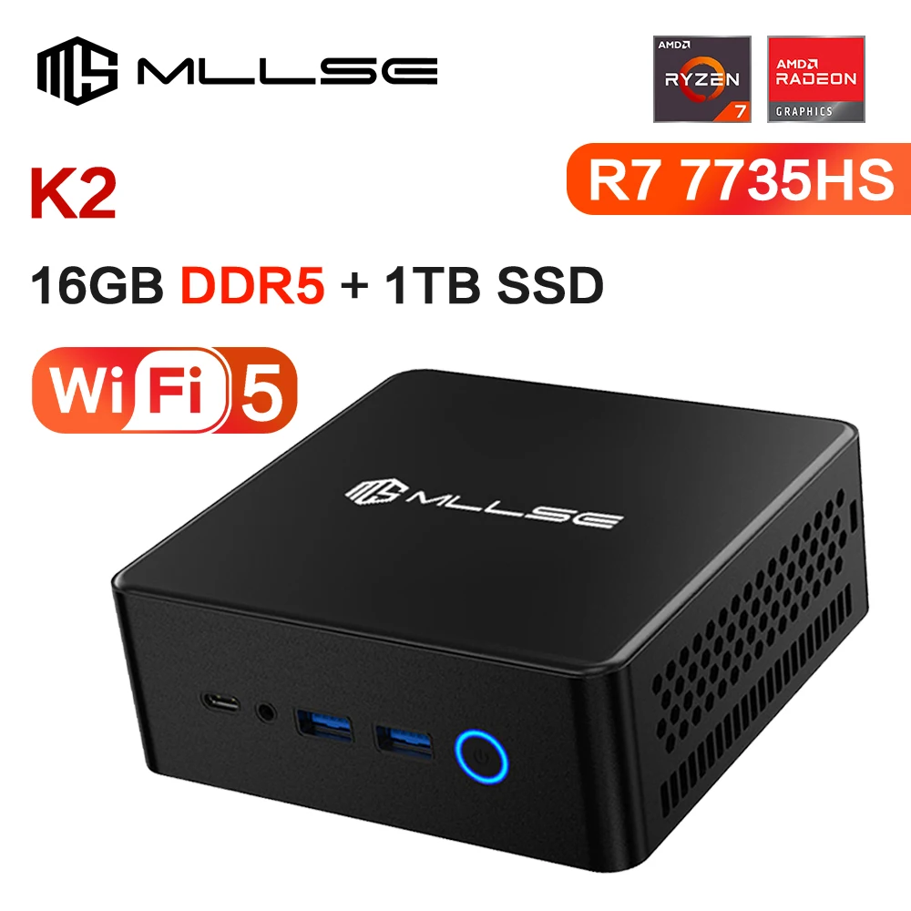 Mllse k2ミニpc amd ryzen 7 7735hs 8c/16t ddr5 16gb ram 1