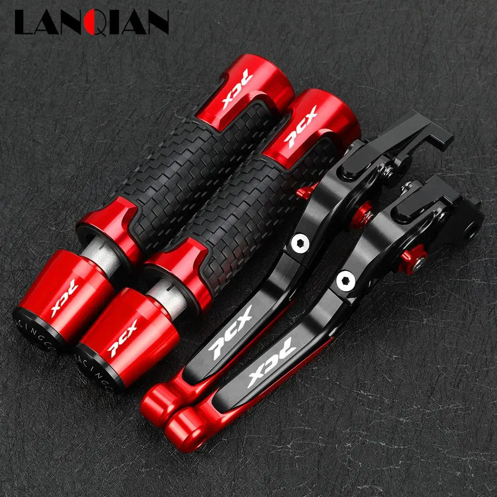 

Motorcycle For Honda PCX 125 PCX125 PCX150 Extendable Brake Clutch Levers Handlebar Handle Grips Ends Caps Slider Accessories