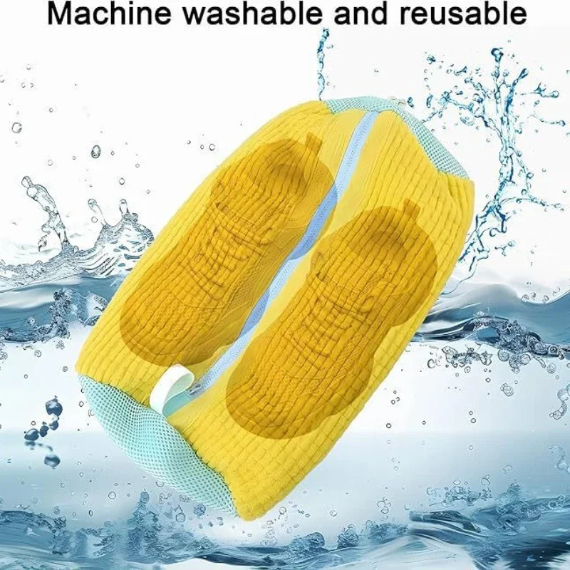 Reusable Cotton Shoe Laundry Bags, Anti-Deformation Washing Mesh Organizer for Shoes & Clothes, Easy Clean 6