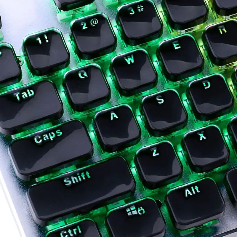 Keycaps Translúcidos 104 Teclas Layout Baixo Perfil Branco Keycaps Faça Você Mesmo Preto Backlit Borda de Cristal para Teclado Mecânico - Imagem 3