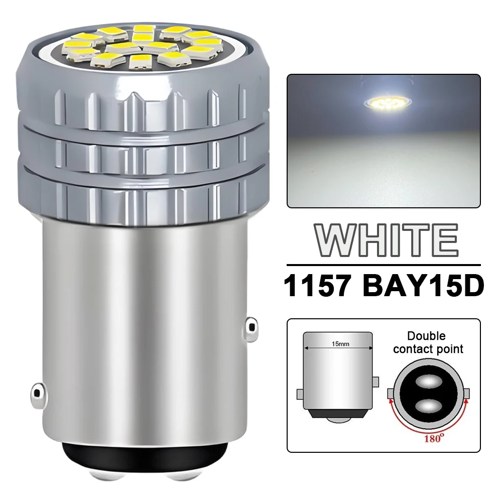 LED Bulb Pack – Bright White 6500K, High Lumen 500LM, Versatile Car Lighting for Turn Signal, Parking, Brake, and Backup
