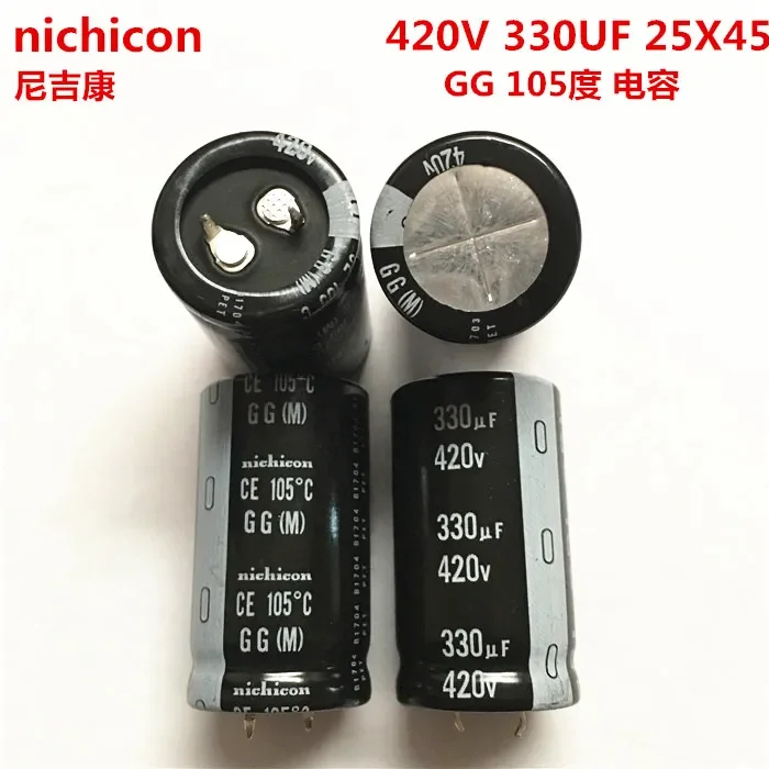 330uf 420v Nichicon GN/GG 25x45mm 420V330uF Snap-in PSU Capacitor 2PCS/10PCS