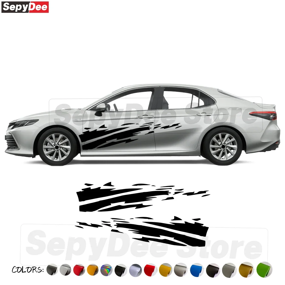

2Pcs for Toyota Camry Car Door Side Stickers Auto Body Racing Sport Decor DIY Stripe Kits Vinyl Decals Car Tuning Accessories