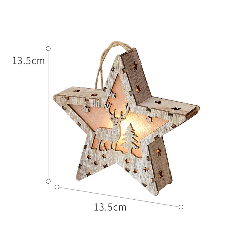 thumbnail image 1 of Merry Christmas LED Light Wooden House Luminous Cabin Christmas Decorations for Home DIY Xmas Tree Ornaments Kids Gifts New Year, 1 of 5
