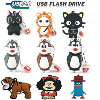 동물 USB 플래시 드라이브 만화 귀여운 새끼 고양이, U 디스크, 16G 동물, 검은 고양이, 32G, 64G, 128G 메모리 스틱, 창의적인 선물 펜 드라이브, 4GB, 8GB