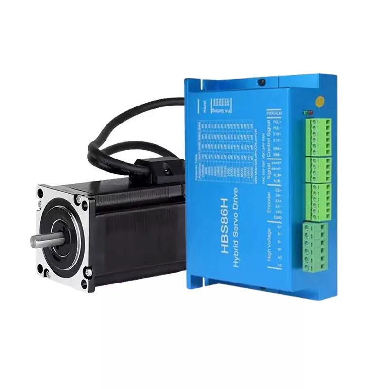 Stepper Motor Cnc Power Supply Module 3 Axis 4 Axis Nema34 4.5N-12N Closed Loop Stepper Motor Kit + HBS86H Two-Phase Motor Driver + 400W 60V CNC Power Supply