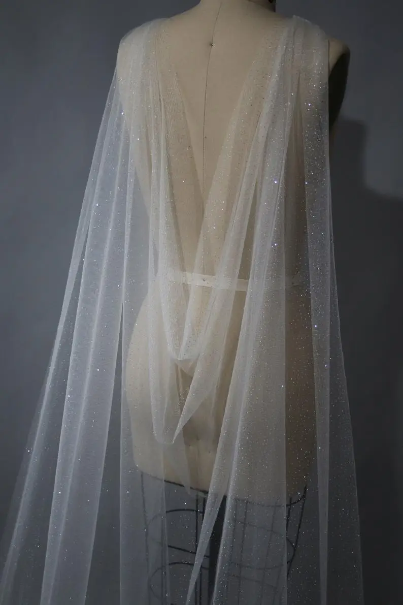 

Cape Veil, Long Veil, Sparkle Veil, Glitter Veil, Shiny Veil, Cathedral Veil, Wedding Veil, Bridal Veil, Custom size