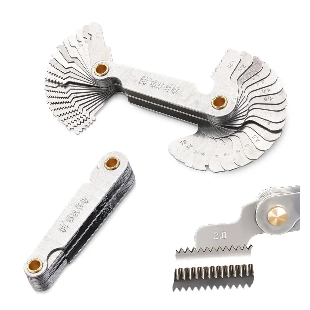 Thread Gauge Cut Step Measuring 55/60 Degree Screw Pitch Center Measurement Thread Plug Gauge Gear Tooth Gauges