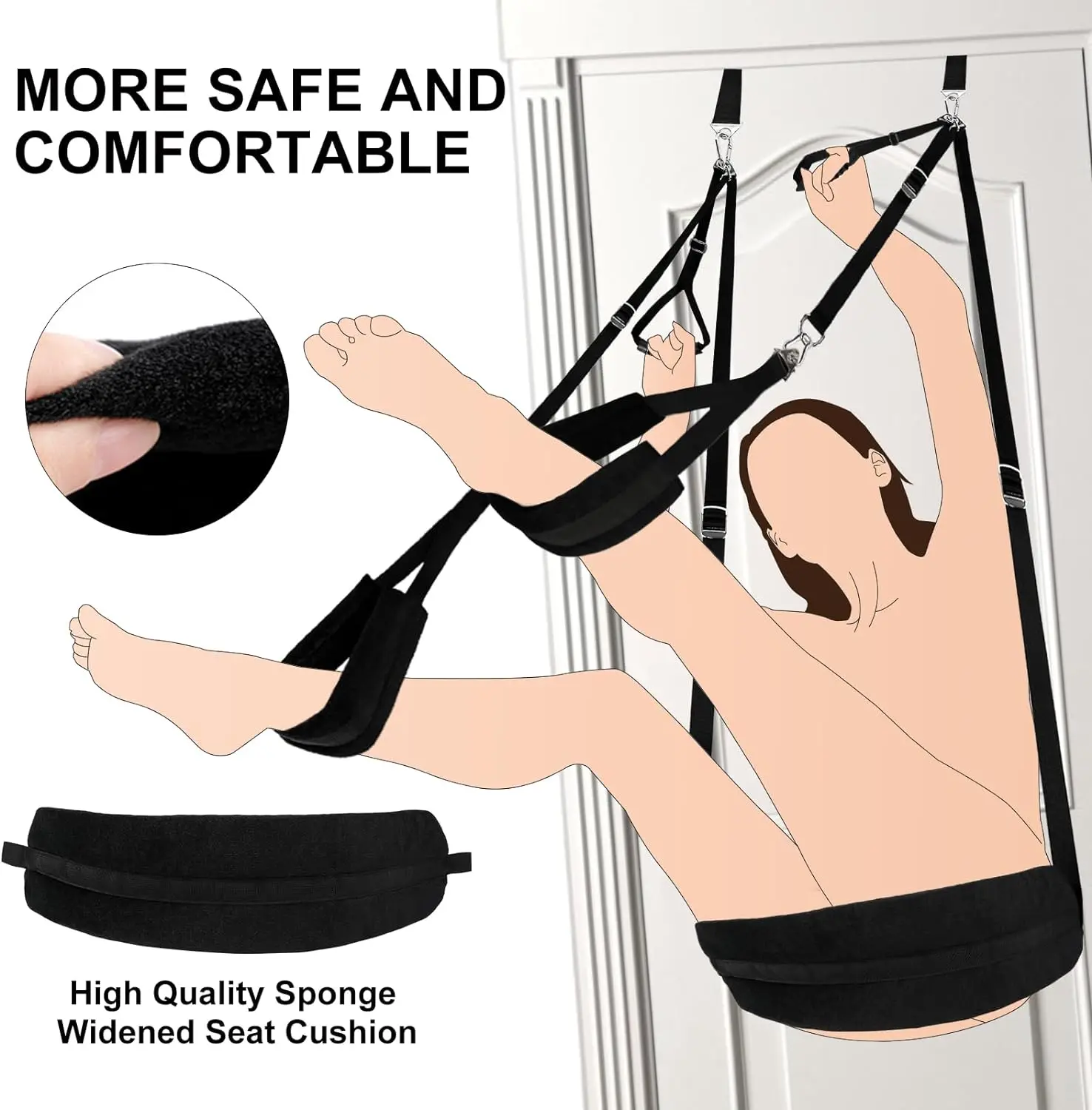 5 in 1 Sex Swing BDSM Bondage Restraints Kit Door Swing and Sex Restraints Wrist and Thigh Ankle Restraint Toys
