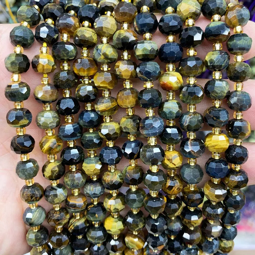 Natürliche Amazonit-Abacus-Perlen, 6 x 8 mm, poliertes Tigerauge, Abstandshalter, Perlen für DIY-Herstellung von Schmuck, Zubehör, Armband, Halskette – Detail 28
