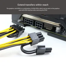 

8 Pin PCI Express To Dual PCIE 8 (6+2) Pin Power Cable 20cm Motherboard Graphics Card PCI-E GPU Power Data Cable Splitter 10PCS