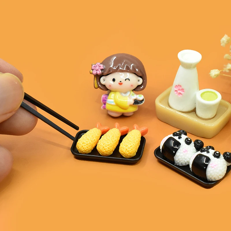 1 세트 1:6 인형 집 미니어처 디너 플레이트 그릇 젓가락 트레이 식기 주방 모델 장식 장난감 인형 집 액세서리