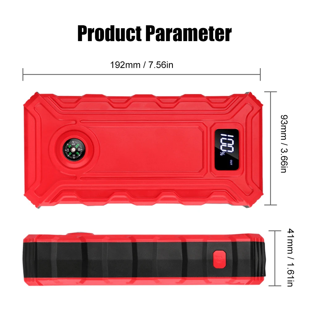 best jump starter 1200A Car Jump Starter 30000mAh Portable Power Bank Battery Booster with LED Flashlight Emergency Starter for Gasoline Diesel portable car jump starter