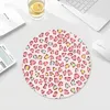 Leopard Print Panther22x22cm Round Kawaii Cartoon Anime Gaming Mouse Pad Keyboard Mouse Mats Deskpad Girls for PC Mouse Carpet 5