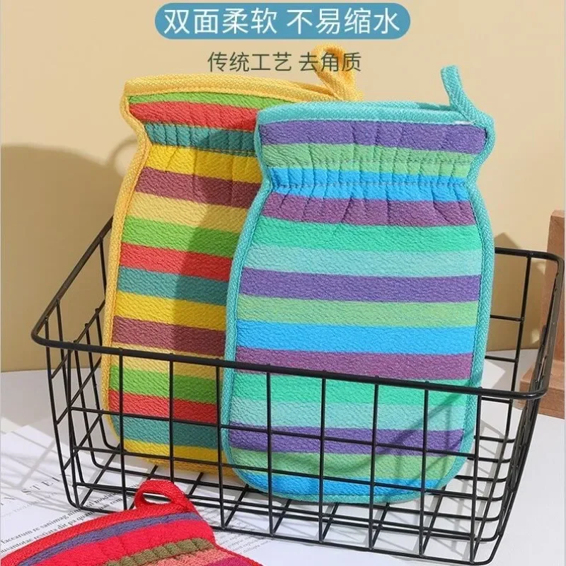 

Новое креативное простое полосатое полотенце для грязи, цветное полосатое полотенце для мытья грязи, серое толстое Двухслойное банное полотенце для взрослых