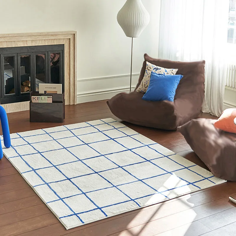 Decoration Carpet for Living Room Plaid Home Large Area Coffee Tables Bedroom Plush Minimalism IG Cloakroom Fluffy Rugs ковер 러그