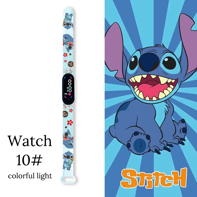 Disney Cartoon Stitch Children Watches Girls Fashion Bracelet LED Women Watch Kids Electronic Digital Waterproof Clock 5