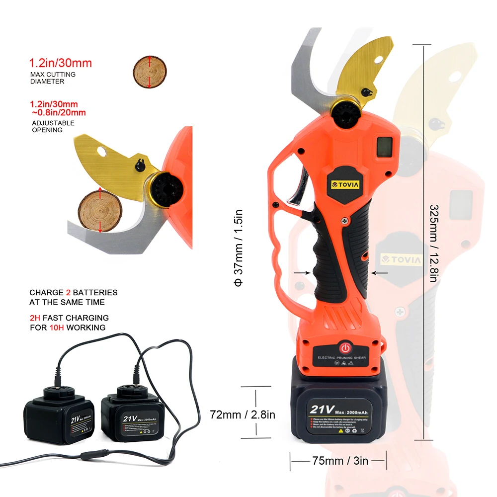 Cordless Pruner Shear with Extension Rod for Tree Branches | Electric Pruning Shear | Gardening Accessories