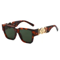 Lunettes de soleil tendance à monture carrée personnalisée avec tête de lion, pour hommes et femmes, style streetwear, anti-UV 6