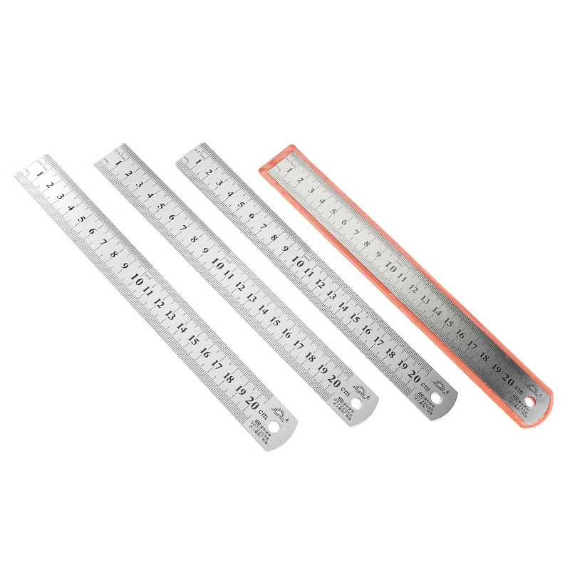 15mm 20mm 30mm 스테인레스 스틸 금속 직선자, 정밀 양면 미터/인치 눈금, 학생 학습용품
