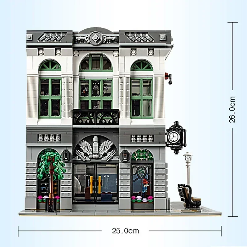 15001 Brick Bank Model Building Blocks Toy Compatible 10251 Educational Birthday Festival Boy Gifts building block toys,educational toy,building toy set