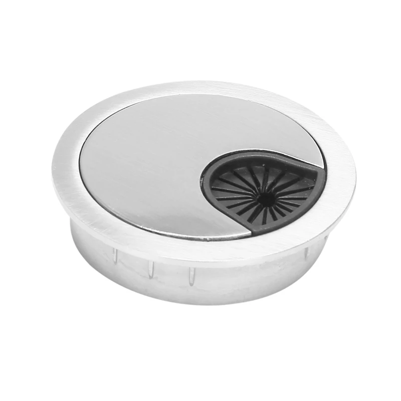 PC Computer Stainless Steel Outer Diameter 50mm Desk Grommet Cable Hole Cover