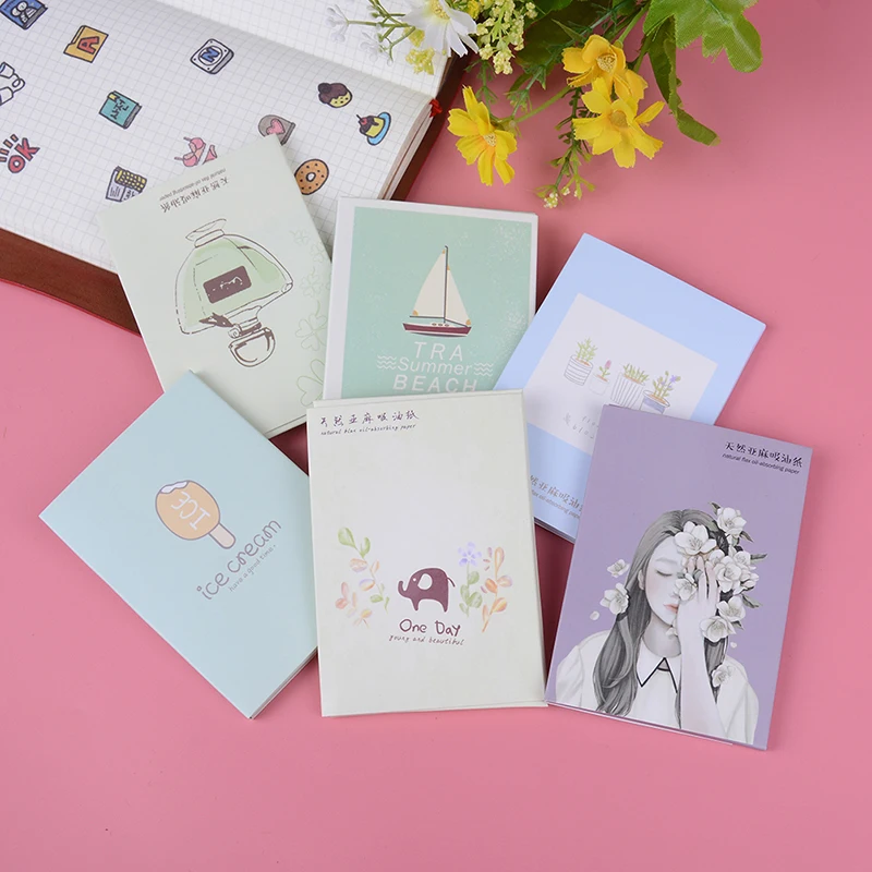 4PCs 50 Sheet/Bag Oil Absorbing Paper Tissue Papers Makeup Cleansing Face Paper Face Tool Absorb Blotting Facial Cleanser random