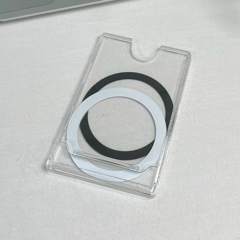 Clear Magnetic Wallet Case Card Holder - Universal Fit