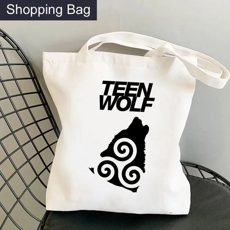 

Teen Wolf Shopping Bag Grocery Bolsa Reusable Shopper Recycle Bag Bag Woven Bolsas Ecologicas Reciclaje Ecobag Sac Tissu