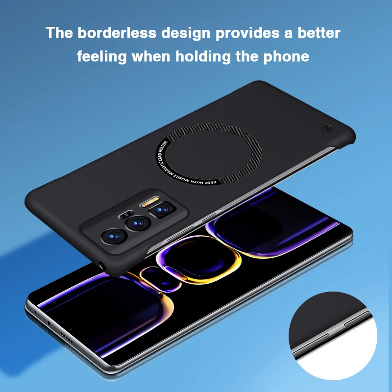 Camera Protection Tough Case with Magnetic Wireless Charging - Frameless Thin Hard Back Cover